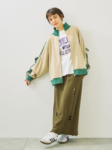 リボンフリルトラックジャージ(ブラック/ベージュ/ブラウン/クリーム)|SM2(エスエムツー)通販