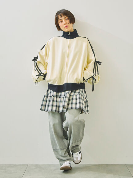 リボンフリルトラックジャージ(ブラック/ベージュ/ブラウン/クリーム)|SM2(エスエムツー)通販