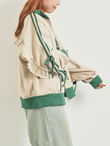 リボンフリルトラックジャージ(ブラック/ベージュ/ブラウン/クリーム)|SM2(エスエムツー)通販