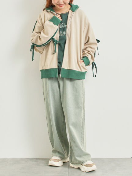 リボンフリルトラックジャージ(ブラック/ベージュ/ブラウン/クリーム)|SM2(エスエムツー)通販