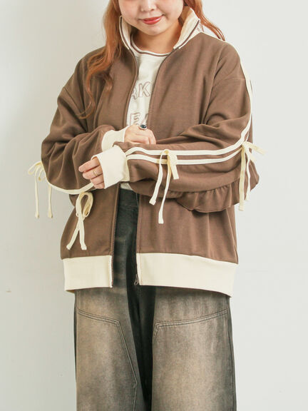 リボンフリルトラックジャージ(ブラック/ベージュ/ブラウン/クリーム)|SM2(エスエムツー)通販