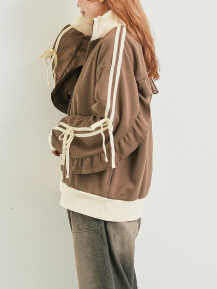 リボンフリルトラックジャージ(ブラック/ベージュ/ブラウン/クリーム)|SM2(エスエムツー)通販