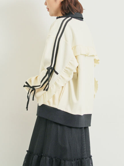 リボンフリルトラックジャージ(ブラック/ベージュ/ブラウン/クリーム)|SM2(エスエムツー)通販