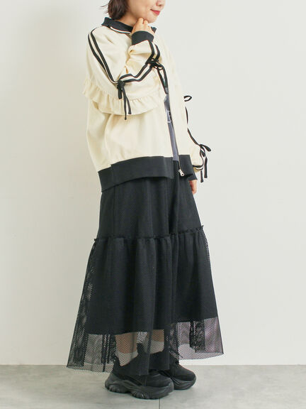 リボンフリルトラックジャージ(ブラック/ベージュ/ブラウン/クリーム)|SM2(エスエムツー)通販