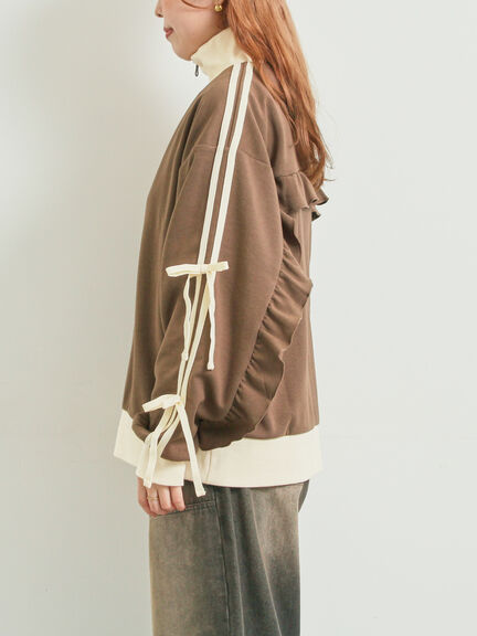 リボンフリルトラックジャージ(ブラック/ベージュ/ブラウン/クリーム)|SM2(エスエムツー)通販