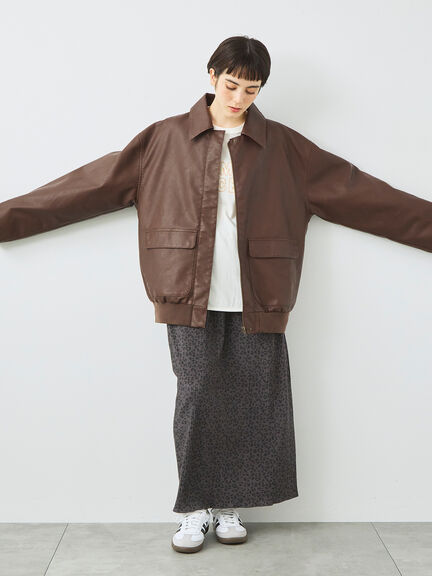 フェイクレザーブルゾン(ブラック/ブラウン)|SM2(エスエムツー)通販