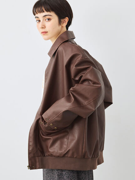 フェイクレザーブルゾン(ブラック/ブラウン)|SM2(エスエムツー)通販