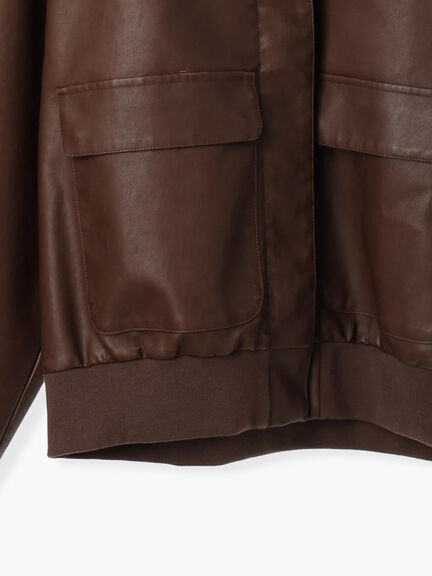 フェイクレザーブルゾン(ブラック/ブラウン)|SM2(エスエムツー)通販