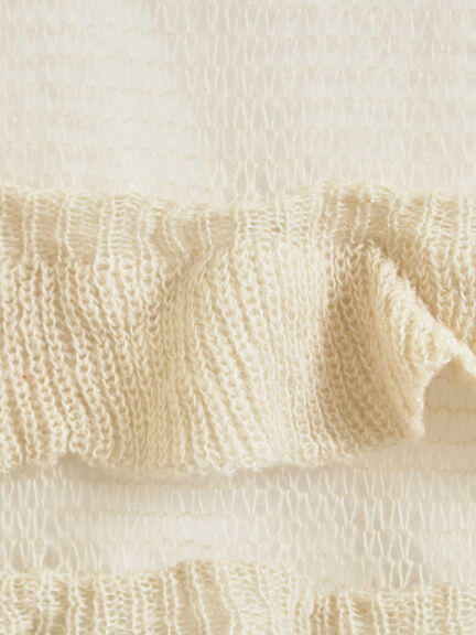 インナーSETモヘアタッチシアーフリルニット(ブラック/ピンク/ベージュ/カーキ)|SM2(エスエムツー)通販