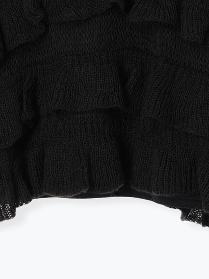 インナーSETモヘアタッチシアーフリルニット(ブラック/ピンク/ベージュ/カーキ)|SM2(エスエムツー)通販