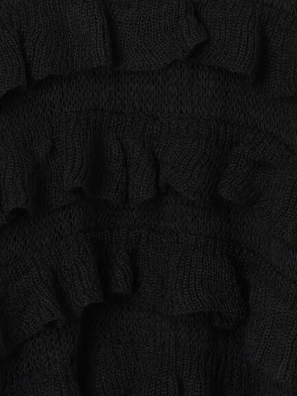 インナーSETモヘアタッチシアーフリルニット(ブラック/ピンク/ベージュ/カーキ)|SM2(エスエムツー)通販