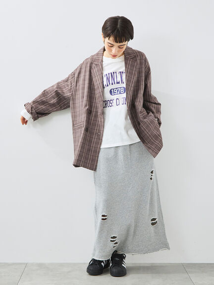 柄アソートフロッキープリントロングTシャツ(オフホワイト/グレー/グリーン/ネイビー)|SM2(エスエムツー)通販