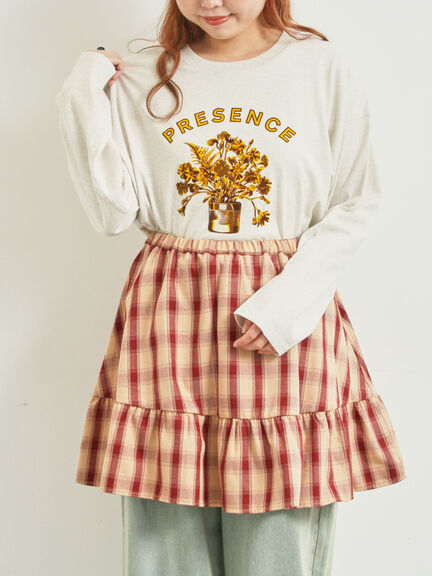 柄アソートフロッキープリントロングTシャツ(オフホワイト/グレー/グリーン/ネイビー)|SM2(エスエムツー)通販