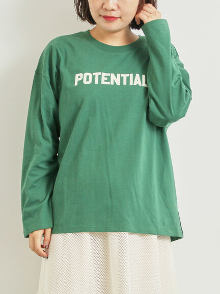 柄アソートフロッキープリントロングTシャツ(オフホワイト/グレー/グリーン/ネイビー)|SM2(エスエムツー)通販