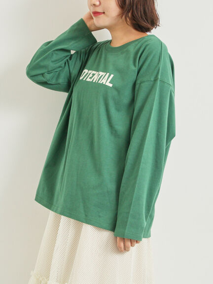 柄アソートフロッキープリントロングTシャツ(オフホワイト/グレー/グリーン/ネイビー)|SM2(エスエムツー)通販