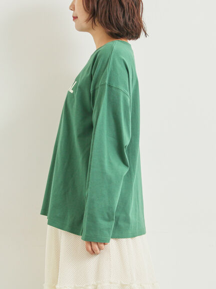 柄アソートフロッキープリントロングTシャツ(オフホワイト/グレー/グリーン/ネイビー)|SM2(エスエムツー)通販