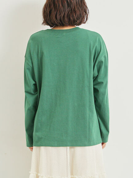 柄アソートフロッキープリントロングTシャツ(オフホワイト/グレー/グリーン/ネイビー)|SM2(エスエムツー)通販