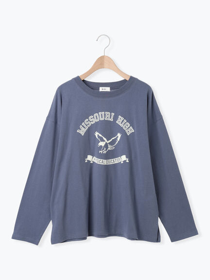 柄アソートフロッキープリントロングTシャツ(オフホワイト/グレー/グリーン/ネイビー)|SM2(エスエムツー)通販