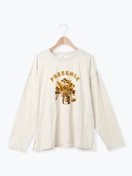 柄アソートフロッキープリントロングTシャツ(オフホワイト/グレー/グリーン/ネイビー)|SM2(エスエムツー)通販