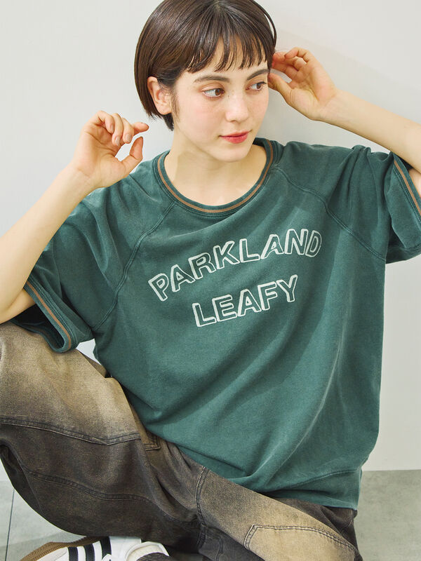 ミニ裏毛ライン入りロゴプリントカットソー(グリーン)|SM2(エスエムツー)通販