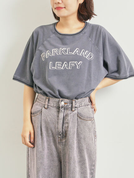 ミニ裏毛ライン入りロゴプリントカットソー(ベージュ/ブラウン/グリーン/ネイビー)|SM2(エスエムツー)通販