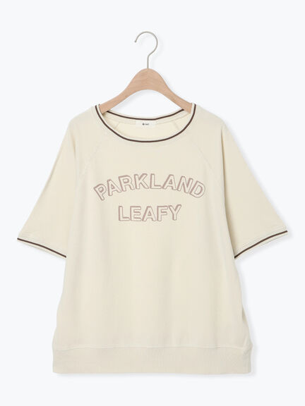 ミニ裏毛ライン入りロゴプリントカットソー(ベージュ/ブラウン/グリーン/ネイビー)|SM2(エスエムツー)通販