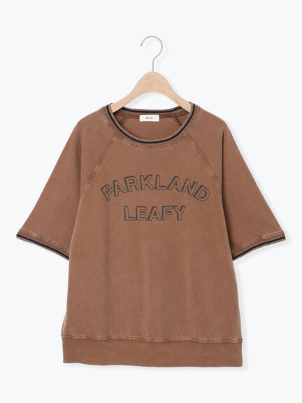 ミニ裏毛ライン入りロゴプリントカットソー(ベージュ/ブラウン/グリーン/ネイビー)|SM2(エスエムツー)通販