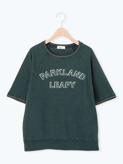 ミニ裏毛ライン入りロゴプリントカットソー(ベージュ/ブラウン/グリーン/ネイビー)|SM2(エスエムツー)通販