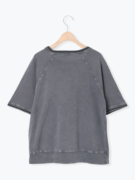 ミニ裏毛ライン入りロゴプリントカットソー(ベージュ/ブラウン/グリーン/ネイビー)|SM2(エスエムツー)通販