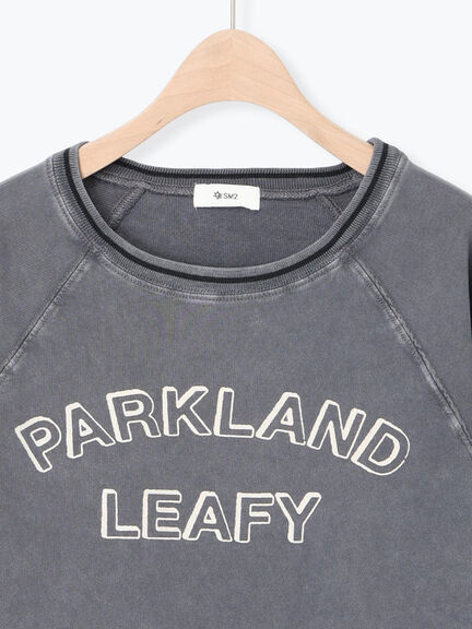 ミニ裏毛ライン入りロゴプリントカットソー(ベージュ/ブラウン/グリーン/ネイビー)|SM2(エスエムツー)通販