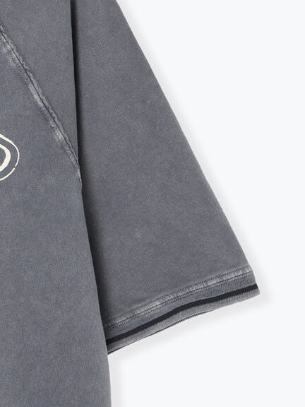 ミニ裏毛ライン入りロゴプリントカットソー(ベージュ/ブラウン/グリーン/ネイビー)|SM2(エスエムツー)通販