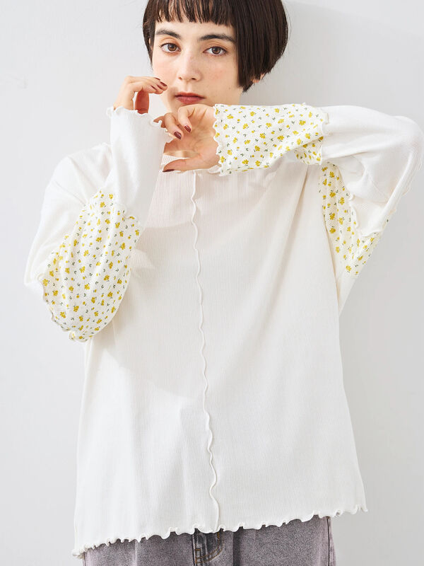 パッチワーク配色メローカットソー(オフホワイト)|SM2(エスエムツー)通販