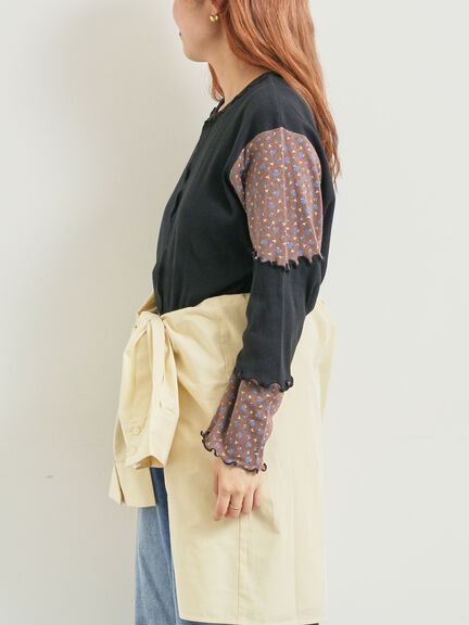 パッチワーク配色メローカットソー(オフホワイト/ブラック/キナリ)|SM2(エスエムツー)通販