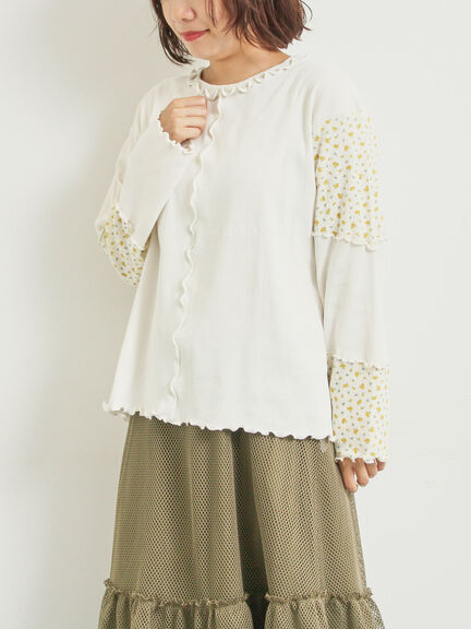 パッチワーク配色メローカットソー(オフホワイト/ブラック/キナリ)|SM2(エスエムツー)通販