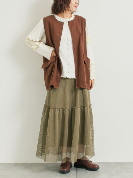 パッチワーク配色メローカットソー(オフホワイト/ブラック/キナリ)|SM2(エスエムツー)通販