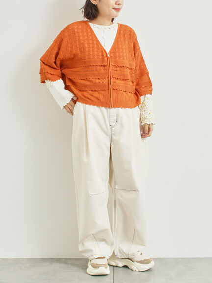 パッチワーク配色メローカットソー(オフホワイト/ブラック/キナリ)|SM2(エスエムツー)通販