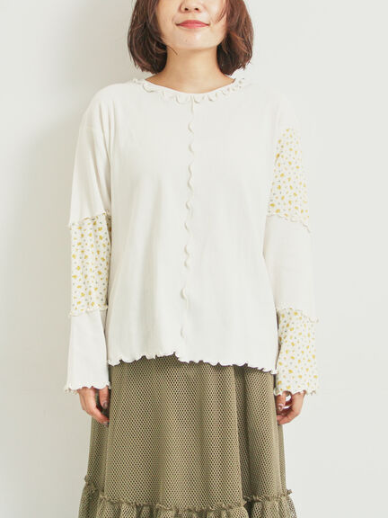 パッチワーク配色メローカットソー(オフホワイト/ブラック/キナリ)|SM2(エスエムツー)通販