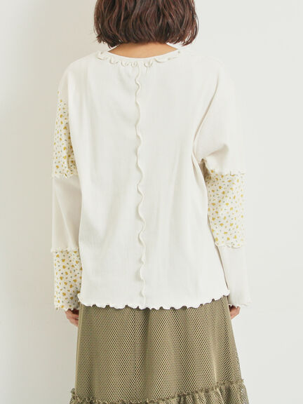 パッチワーク配色メローカットソー(オフホワイト/ブラック/キナリ)|SM2(エスエムツー)通販