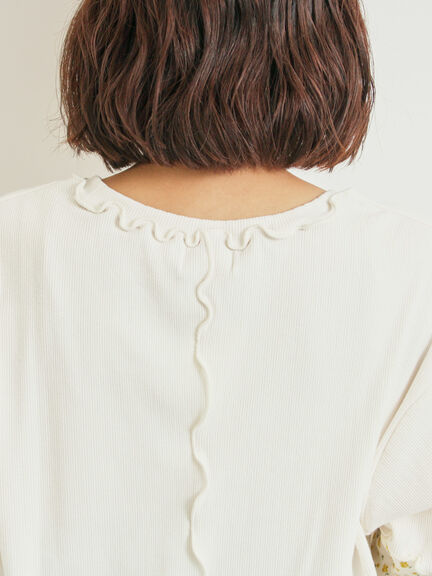 パッチワーク配色メローカットソー(オフホワイト/ブラック/キナリ)|SM2(エスエムツー)通販