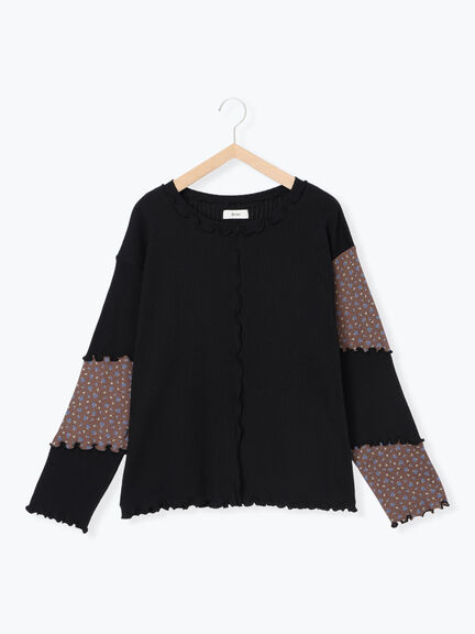 パッチワーク配色メローカットソー(オフホワイト/ブラック/キナリ)|SM2(エスエムツー)通販