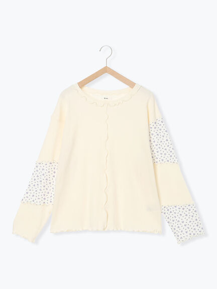 パッチワーク配色メローカットソー(オフホワイト/ブラック/キナリ)|SM2(エスエムツー)通販