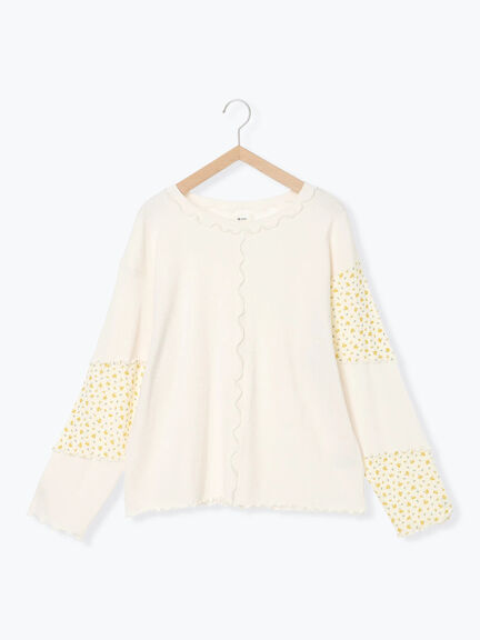 パッチワーク配色メローカットソー(オフホワイト/ブラック/キナリ)|SM2(エスエムツー)通販