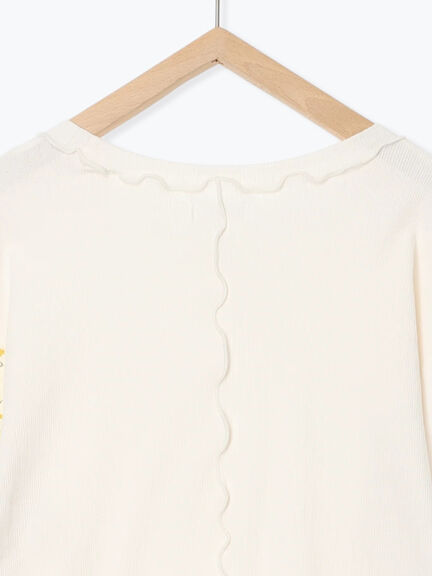 パッチワーク配色メローカットソー(オフホワイト/ブラック/キナリ)|SM2(エスエムツー)通販