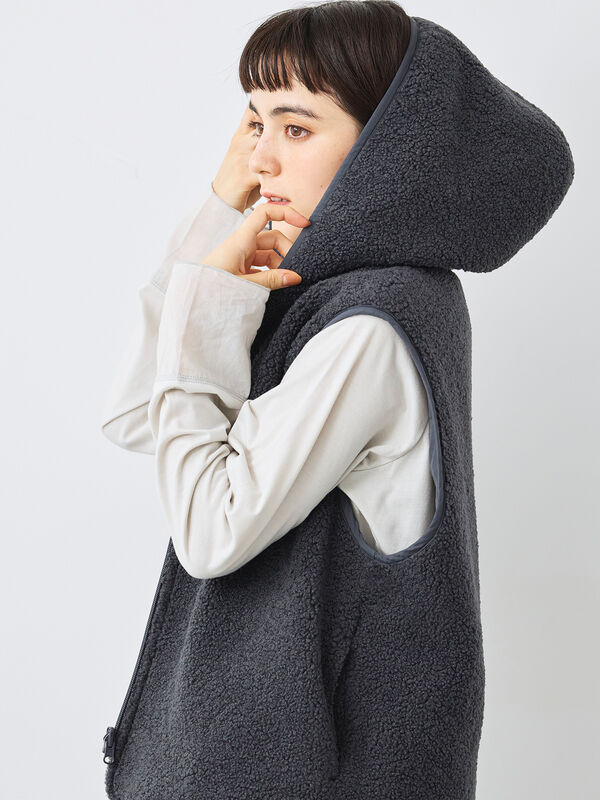 リバーシブルボアベスト(チャコールグレー)|SM2(エスエムツー)通販