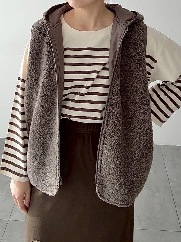 リバーシブルボアベスト(モカ)|SM2(エスエムツー)通販