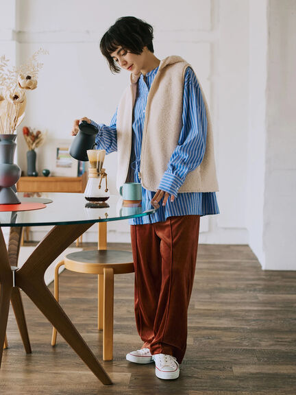 リバーシブルボアベスト(チャコールグレー/モカ/キナリ)|SM2(エスエムツー)通販