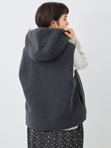 リバーシブルボアベスト(チャコールグレー/モカ/キナリ)|SM2(エスエムツー)通販