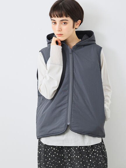 リバーシブルボアベスト(チャコールグレー/モカ/キナリ)|SM2(エスエムツー)通販