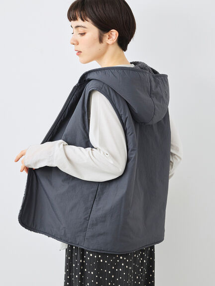 リバーシブルボアベスト(チャコールグレー/モカ/キナリ)|SM2(エスエムツー)通販