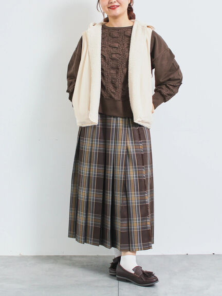 リバーシブルボアベスト(チャコールグレー/モカ/キナリ)|SM2(エスエムツー)通販